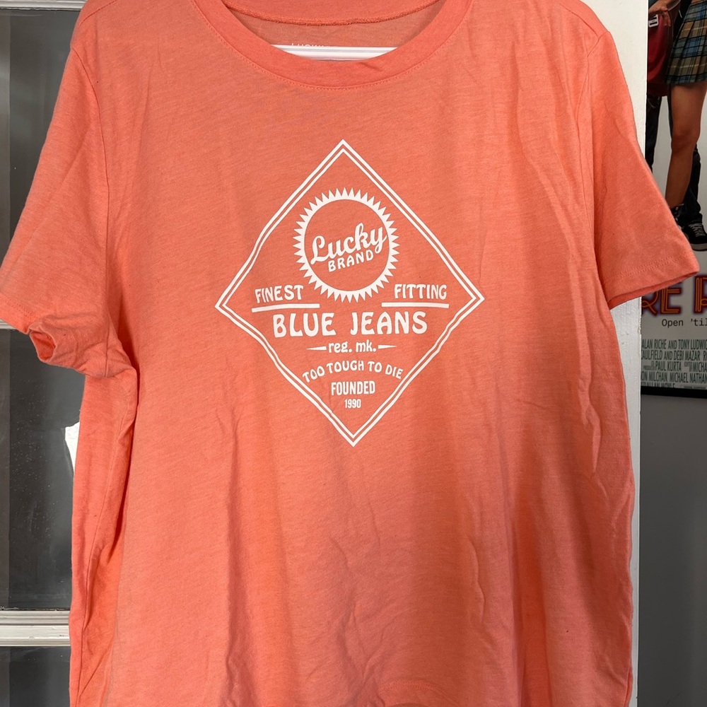 Lucky Brand Orange Polo T-Shirt Relaxed Fit